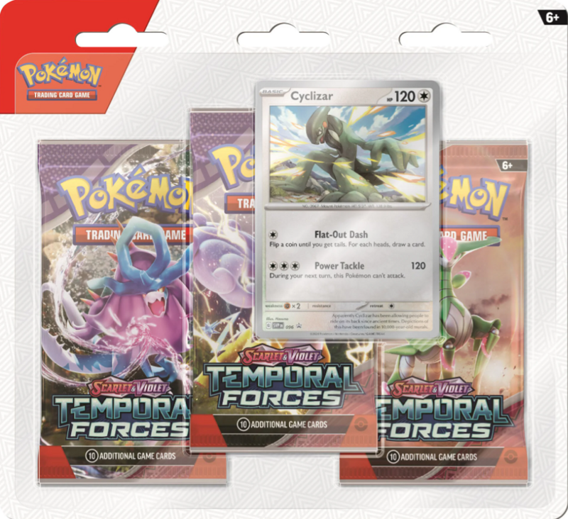Pokemon Scarlet & Violet: Temporal Forces - 3-Pack Booster (Cyclizar / Cleffa)