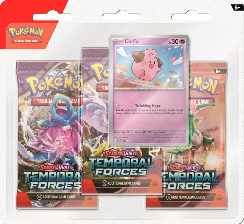 Pokemon Scarlet & Violet: Temporal Forces - 3-Pack Booster (Cyclizar / Cleffa)