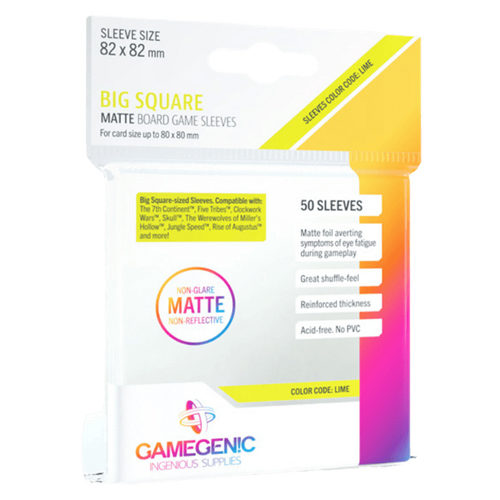 Gamegenic MATTE Big Square-Sized Sleeves: 82 x 82 mm (50 Ct.)