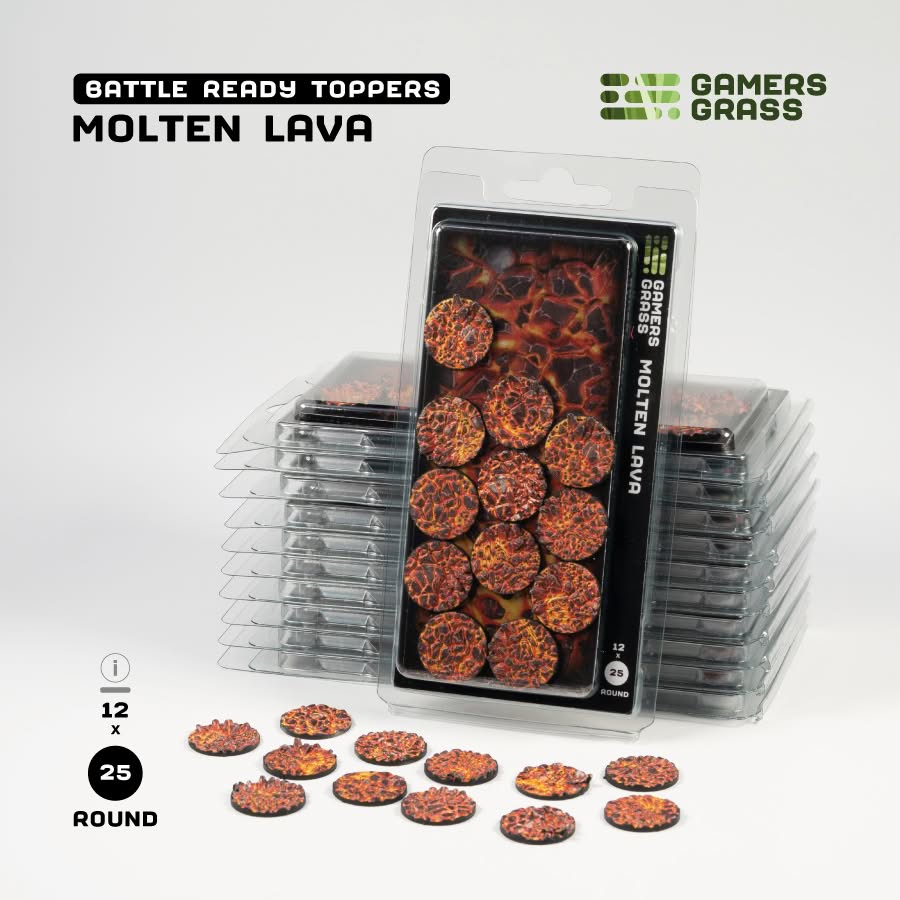 Battle Ready Toppers: Molten Lava - Round 25mm (x12)