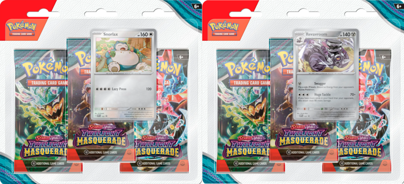 Pokemon Scarlet & Violet: Twilight Masquerade - 3-Pack Booster (Snorlax / Revavroom)