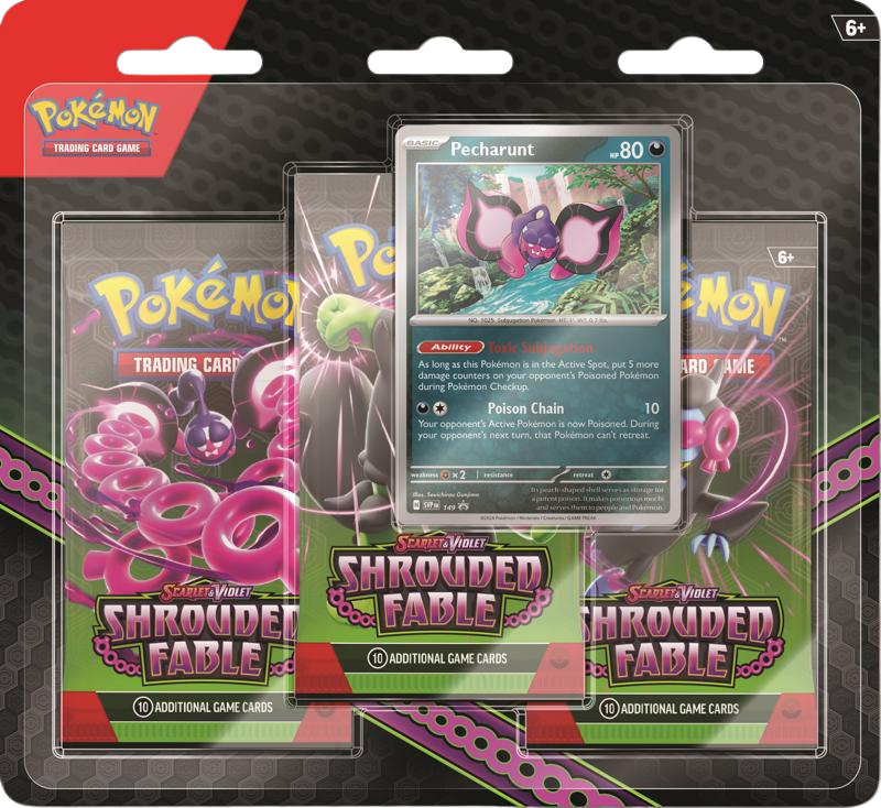 Pokemon Shrouded Fable - 3-Pack Booster (Pecharunt)