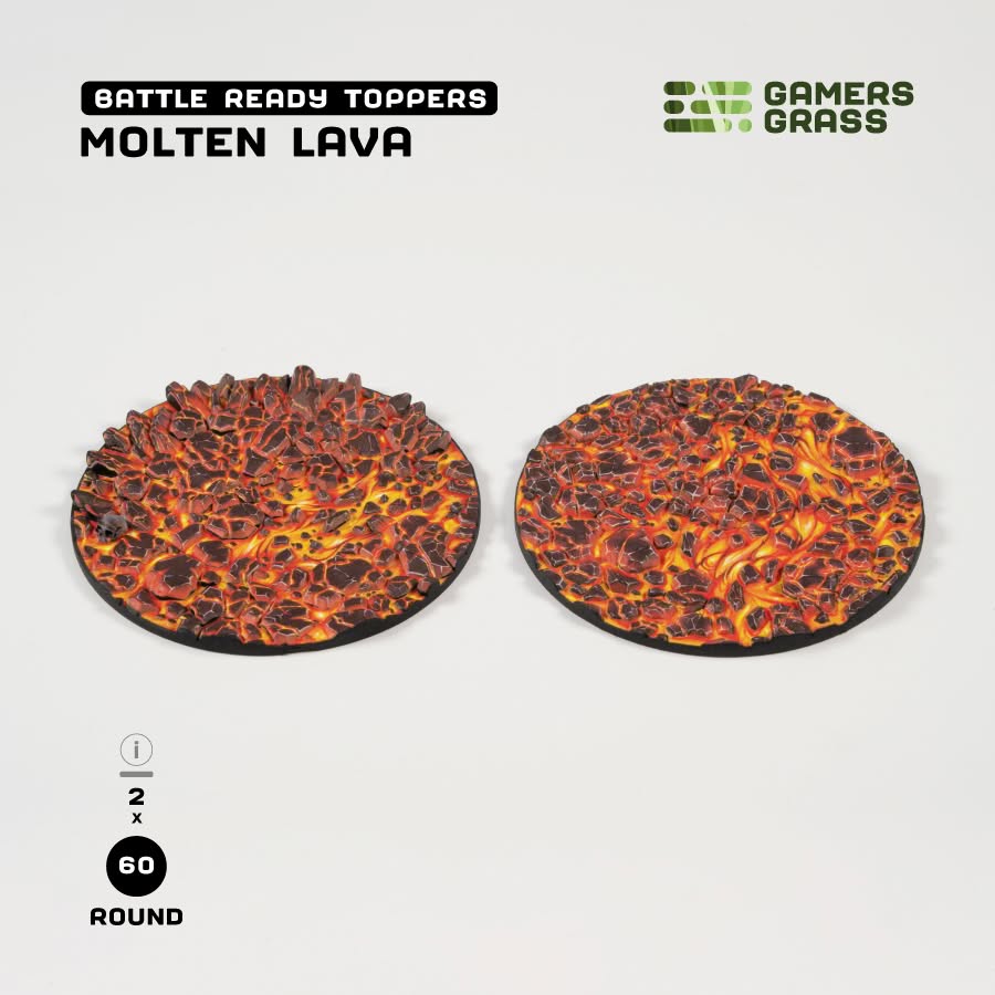 Battle Ready Toppers: Molten Lava - Round 60mm (x2)