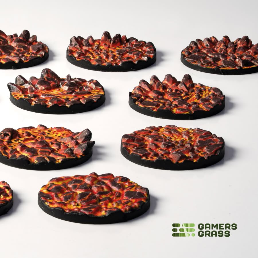 Battle Ready Toppers: Molten Lava - Round 25mm (x12)