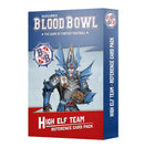 games workshop blood bowl high elf team reference cards