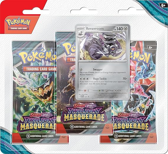 Pokemon Scarlet & Violet: Twilight Masquerade - 3-Pack Booster (Snorlax / Revavroom)