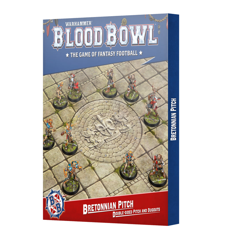 games workshop blood bowl bretonnian team pitch  dugouts