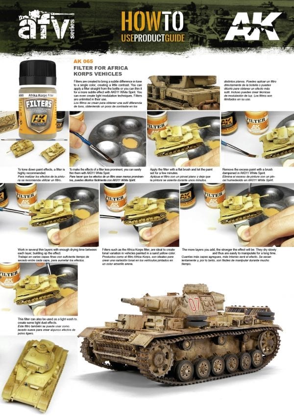AK Interactive: Filters - Light Brown for Desert Yellow (Afrika Korps)