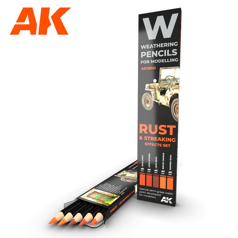 AK Interactive: Weathering Pencils - Rust & Streaking