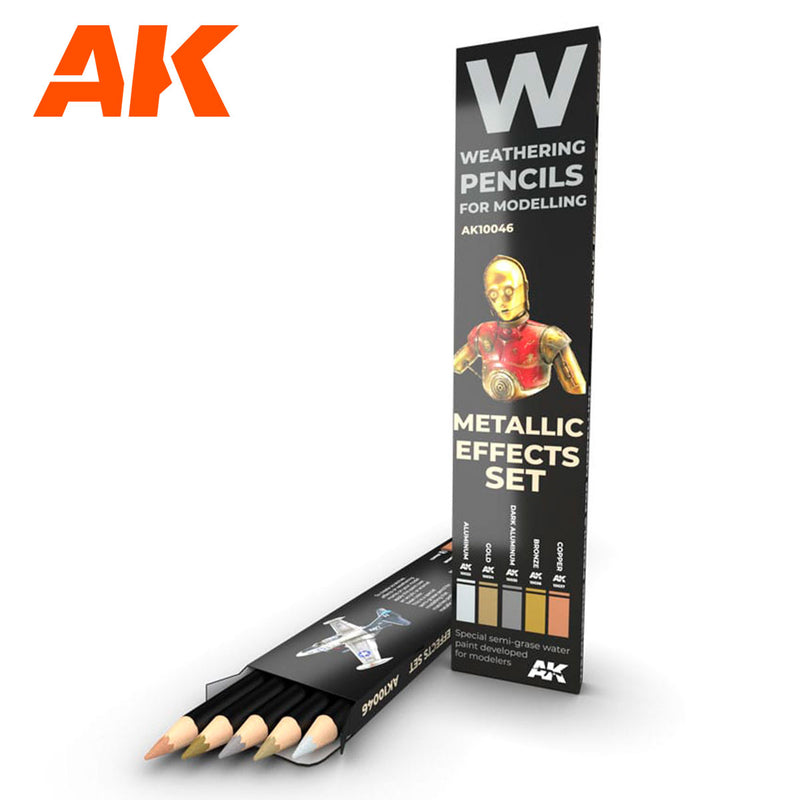 AK Interactive: Weathering Pencils - Metallics