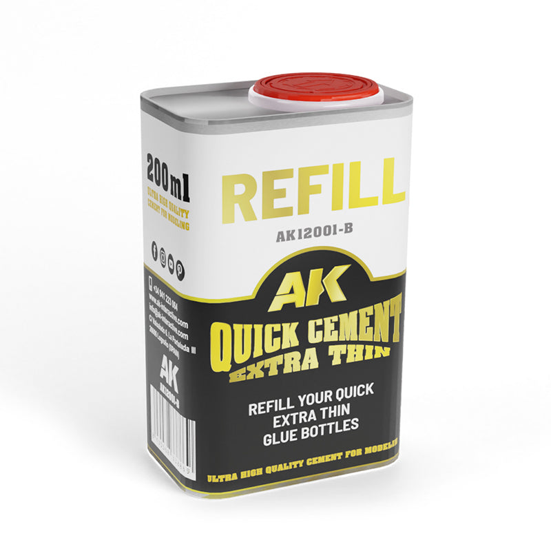AK Interactive: Quick Cement Extra Thin (Glue) - 200ml refill can