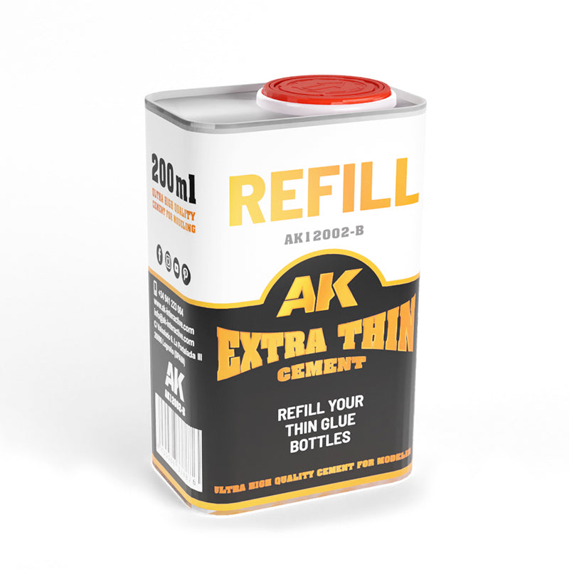 AK Interactive: Extra Thin Cement (Glue) - 200ml refill can