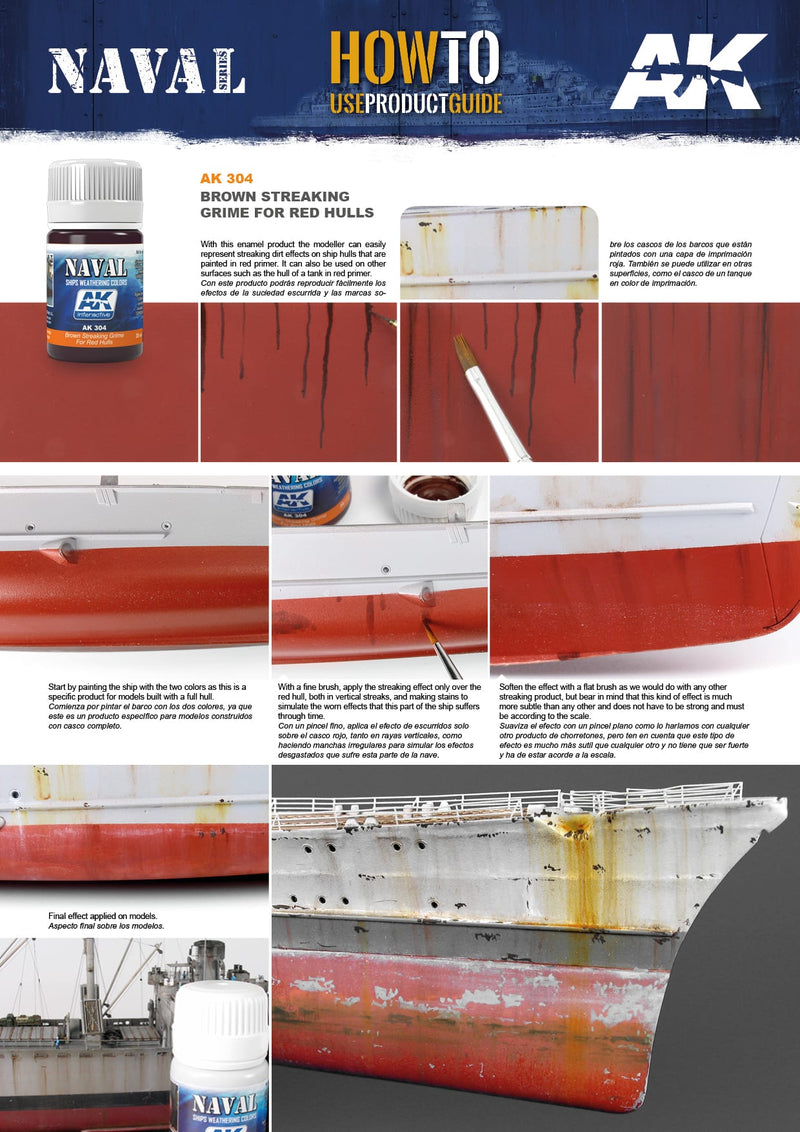AK Interactive: Effects - Brown Streaking Grime for Red Hulls