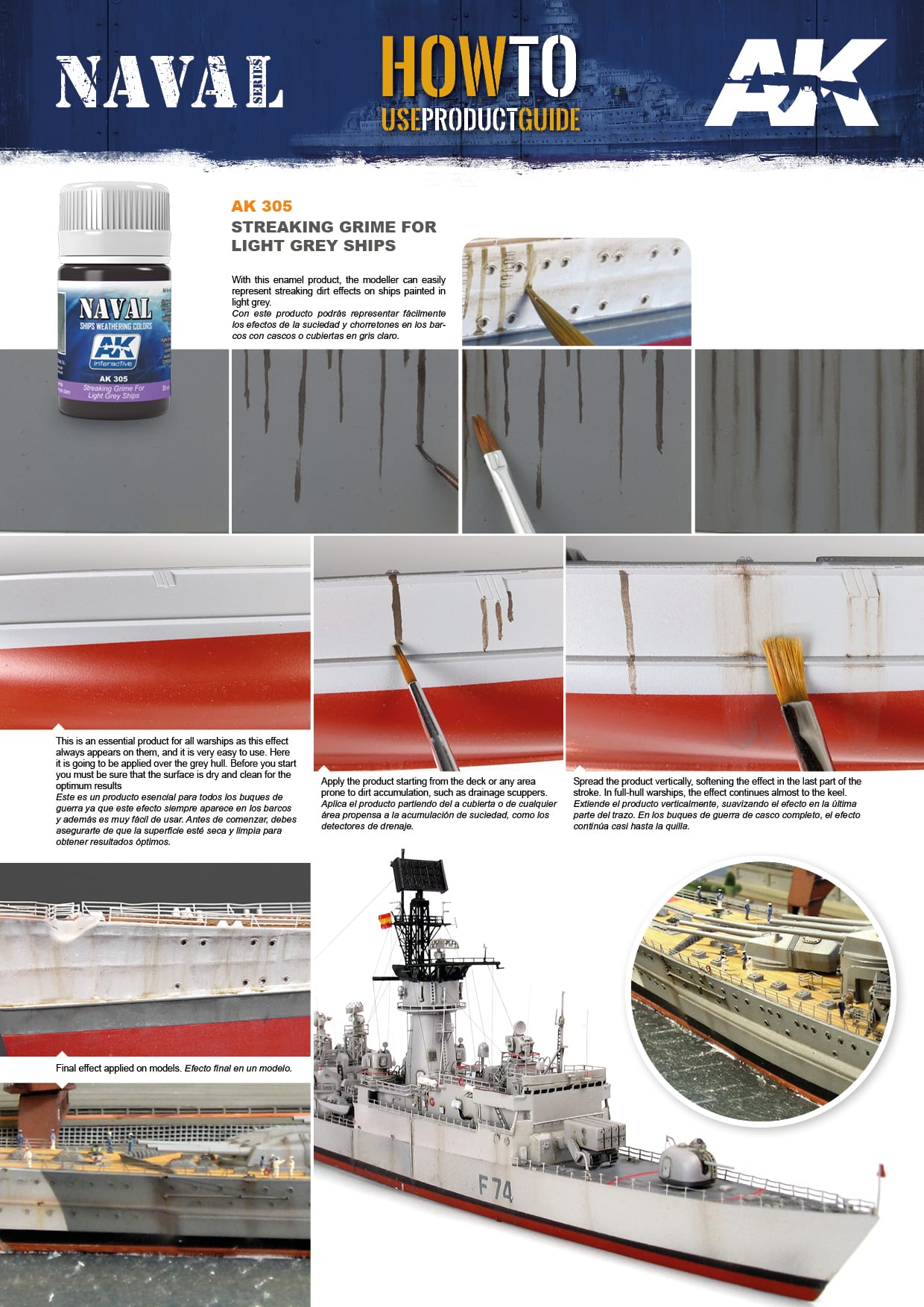 AK Interactive: Effects - Streaking Grime for Light Grey Ships