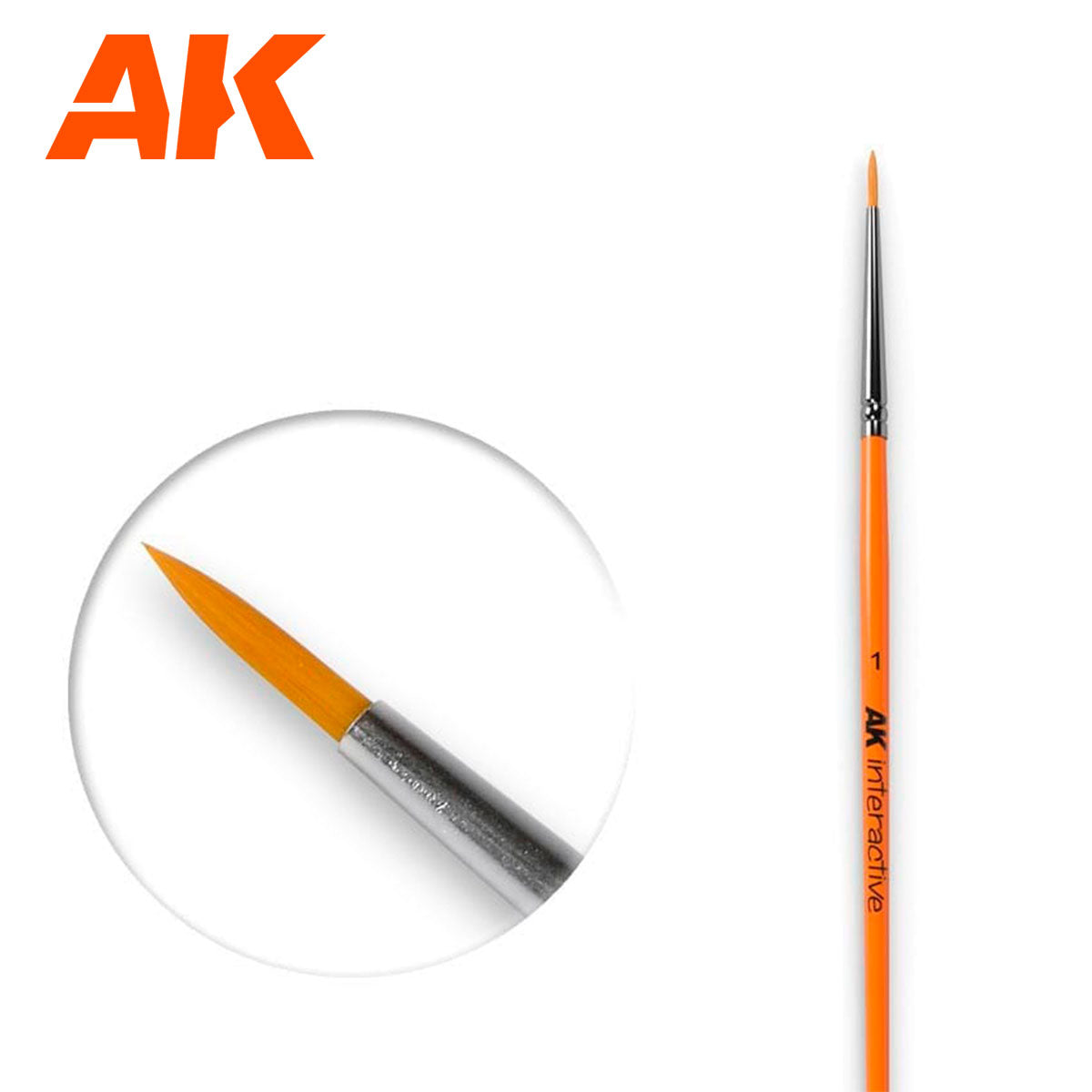 AK Interactive: Round Brush 1 Synthetic
