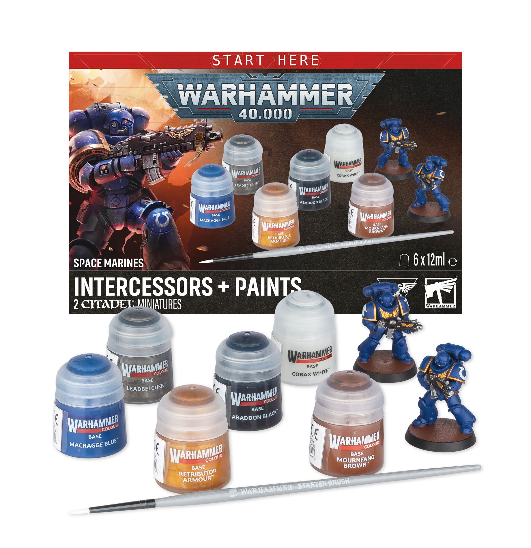 games workshop space marines intercessors  paints set