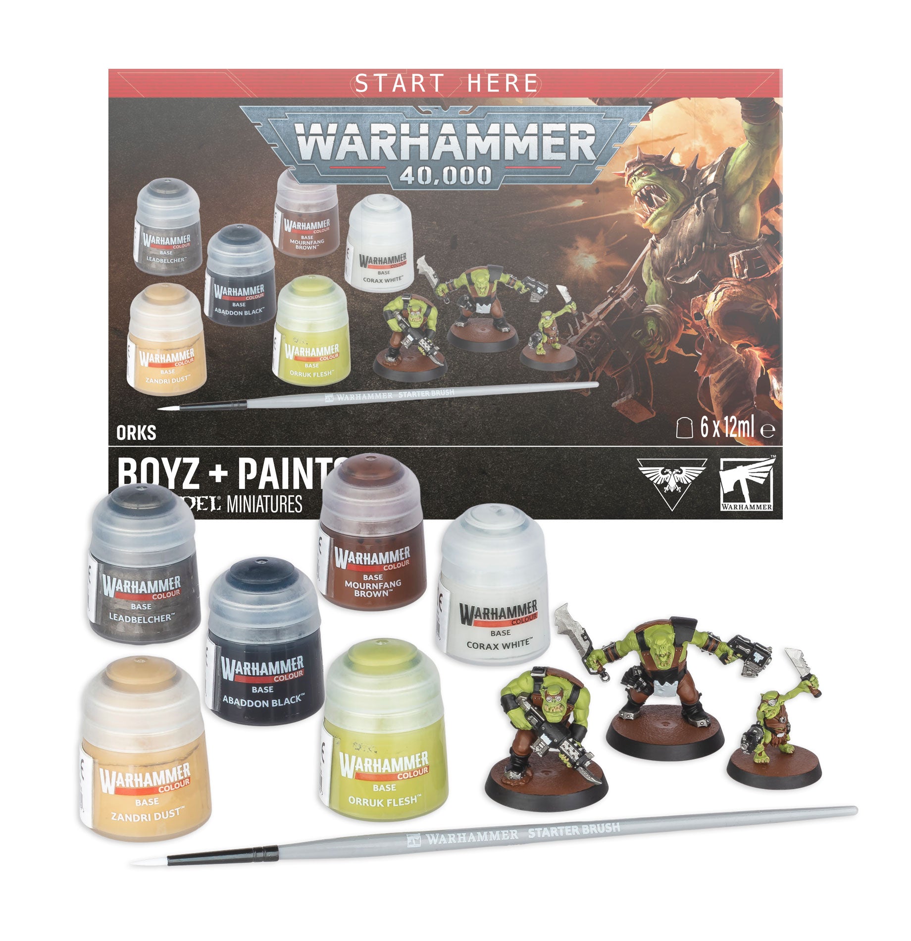 games workshop orks  boyz  paints set