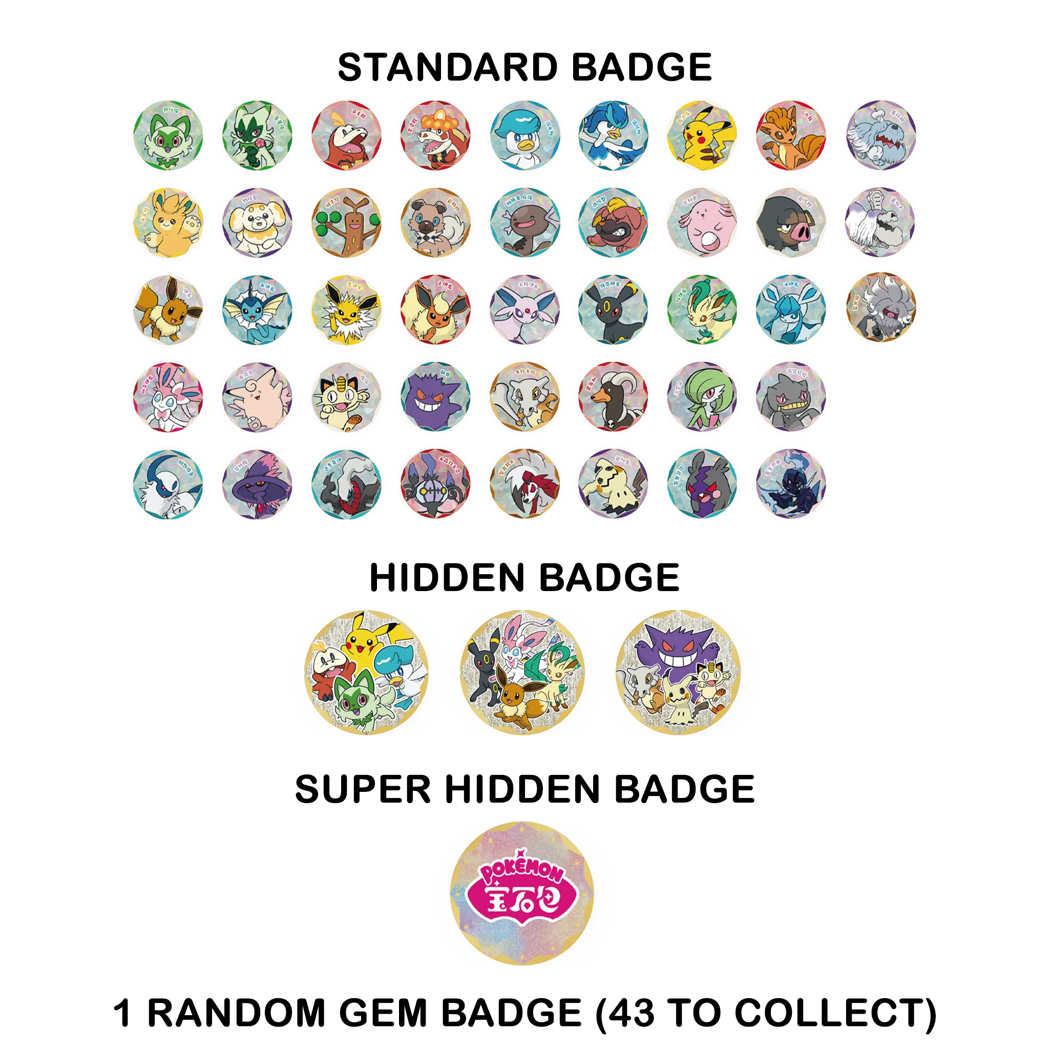 Pokémon TCG: Chinese Gem Pack Badge Set