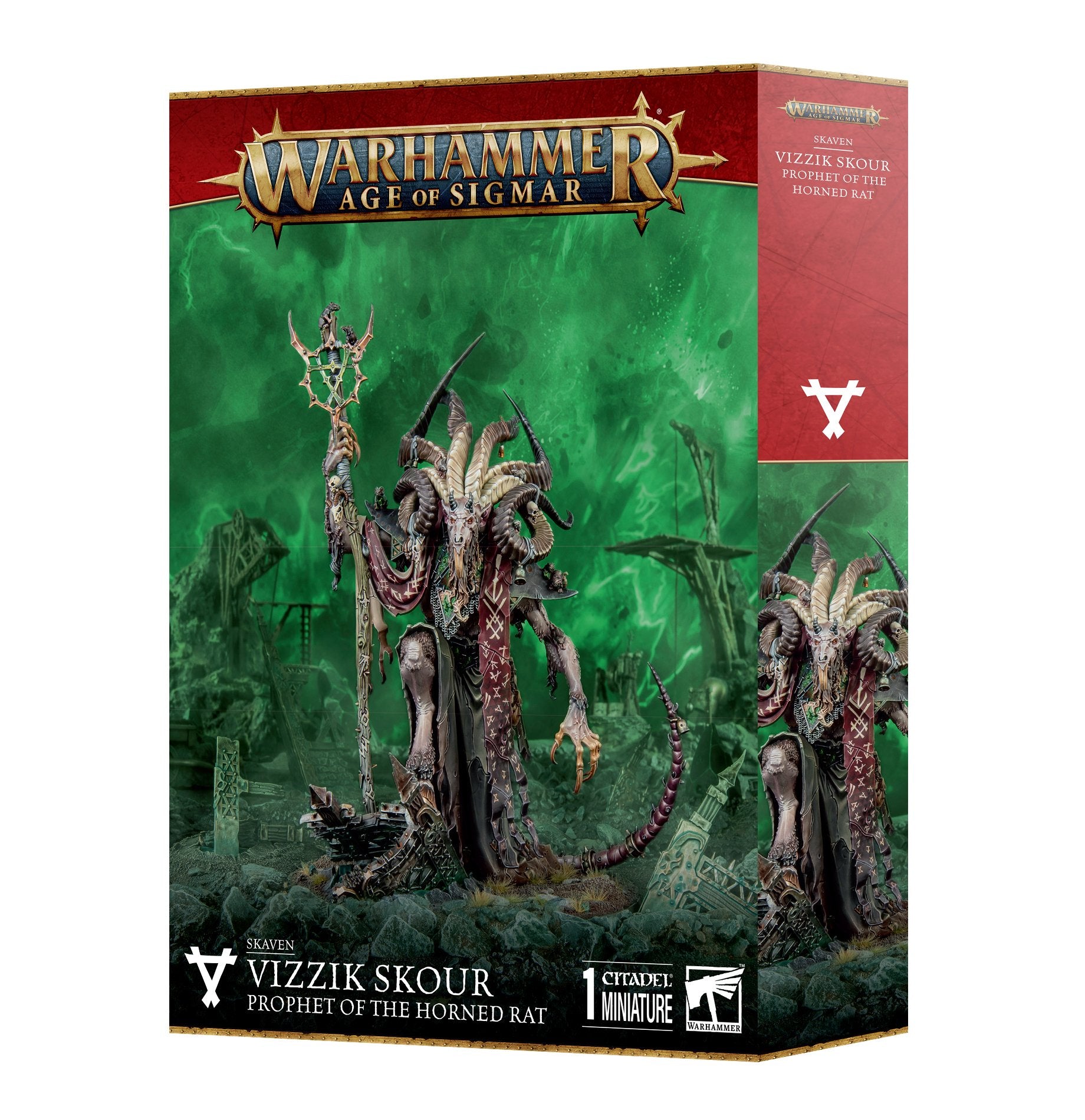 games workshop skaven vizzik skour prophet horned rat