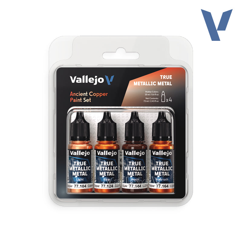 True Metallic Metal Paint Set - Ancient Copper (x4 Colours)