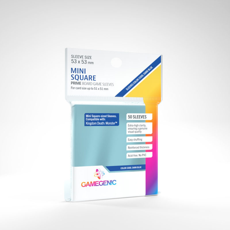 Gamegenic PRIME Mini Square-Sized Sleeves: 53 x 53 mm (50 Ct.)