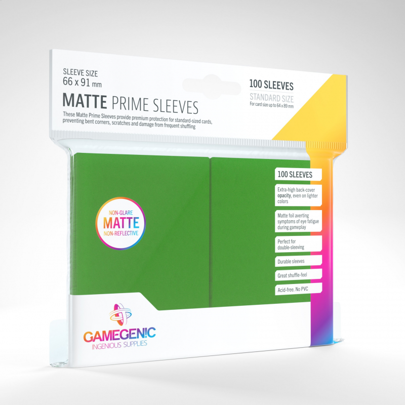 Gamegenic MATTE Prime Sleeves (Multiple Colours): 66 x 91 mm (100 Ct.)