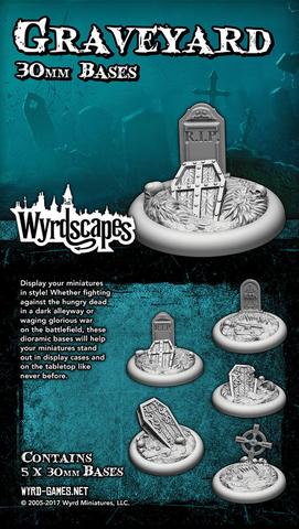 Wyrd graveyard 30mm  5 x wyrdscapes scenic bases