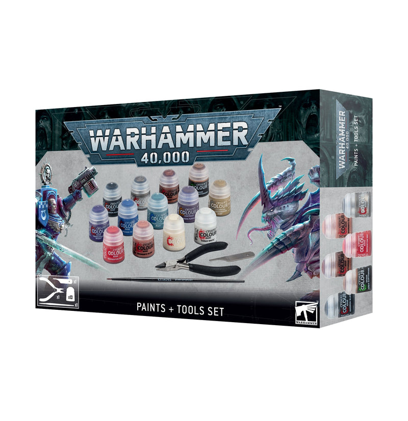 games workshop 40k paints  tools set