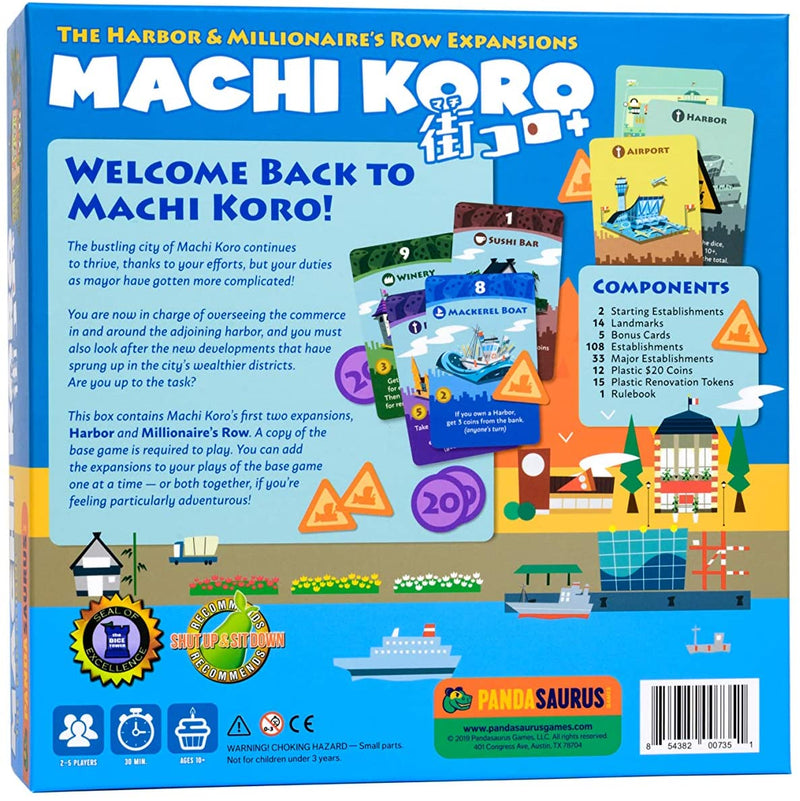 Machi Koro: 5th Anniversary Harbor & Millionaire's Row Expansions