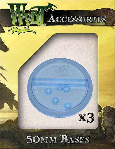 Wyrd blue translucent bases 50mm