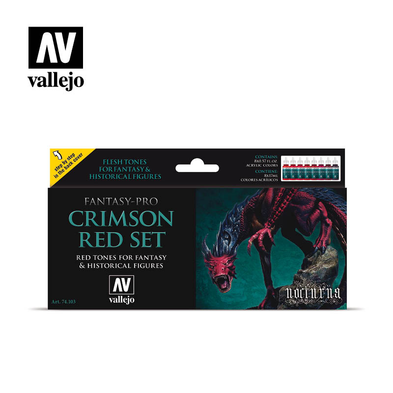 vallejo fantasy pro  crimson red set