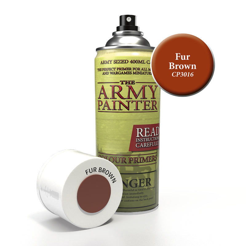 army painter colour primer fur brown aerosol spray paint