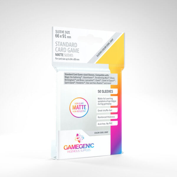Gamegenic MATTE Standard Card Game Sleeves 66 X 91 mm (50 Ct.)