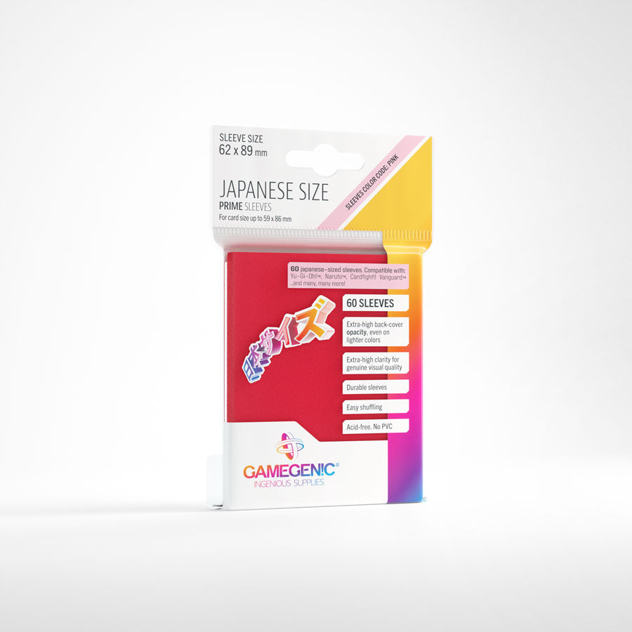 Gamegenic PRIME Japanese Sized Sleeves Red (60 ct.)