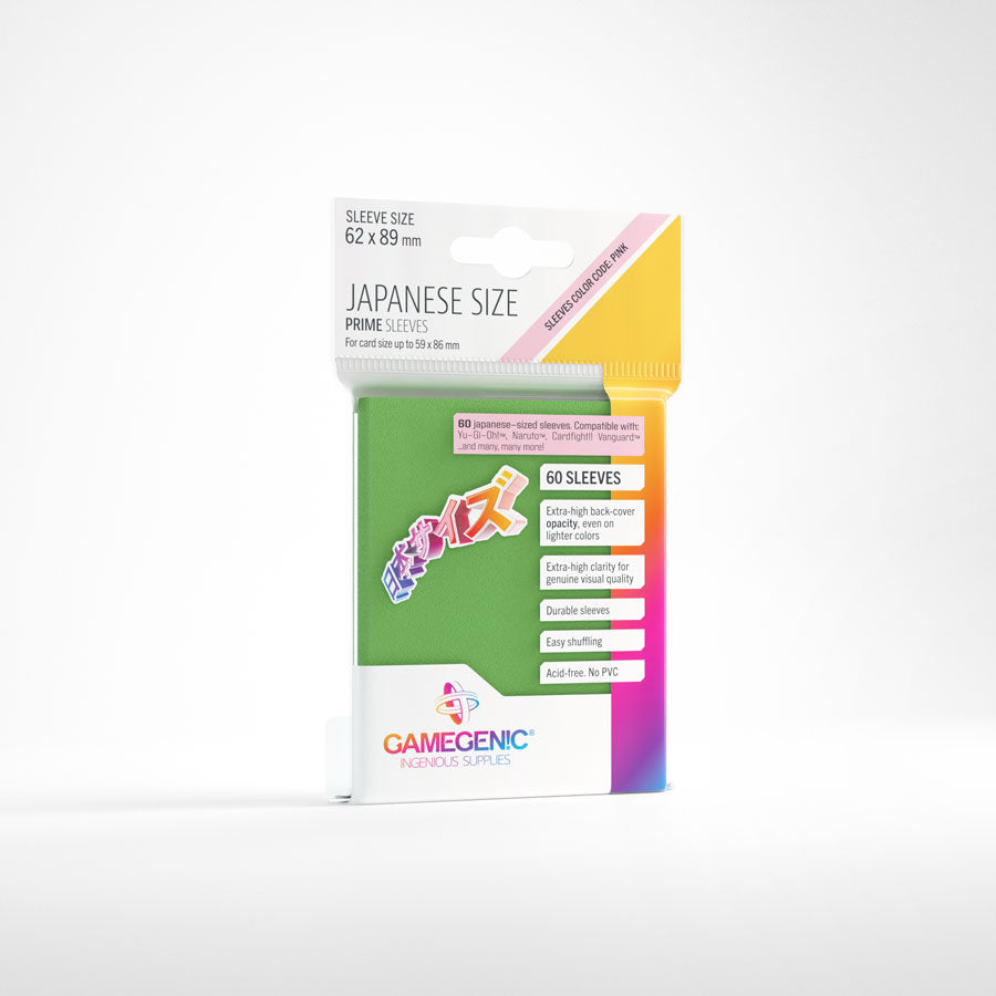 Gamegenic PRIME Japanese Sized Sleeves Green (60 ct.)
