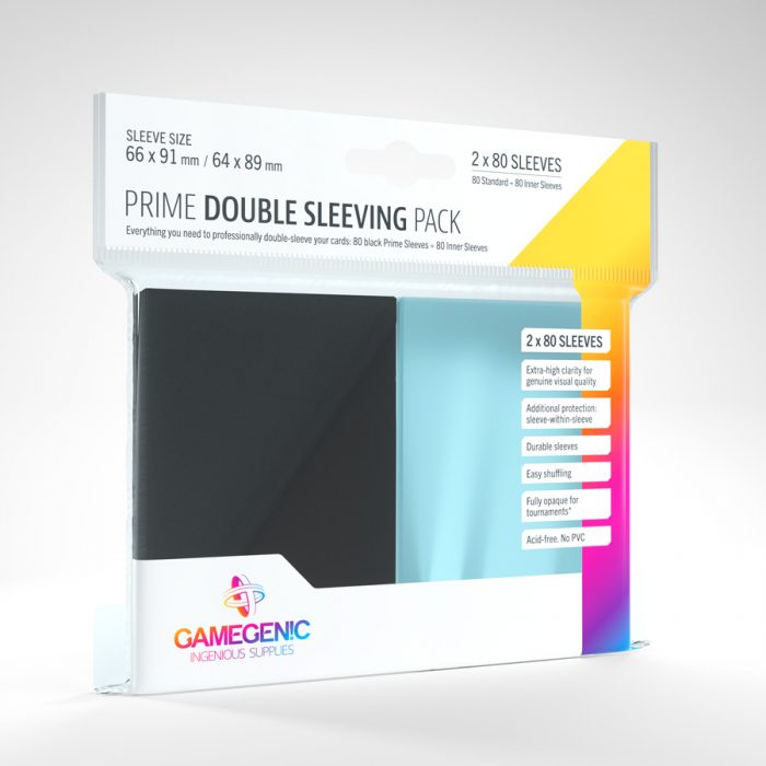 Gamegenic PRIME Double Sleeving Pack: 66 x 91 / 64 x 89 mm (2x 100 Ct.)