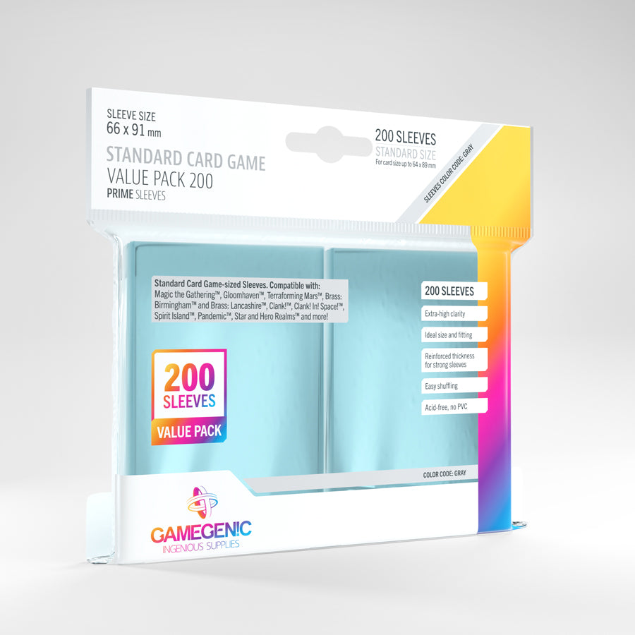 Gamegenic PRIME Standard Card Game Sleeves (Value Pack) 66 X 91 mm (200 Ct.)