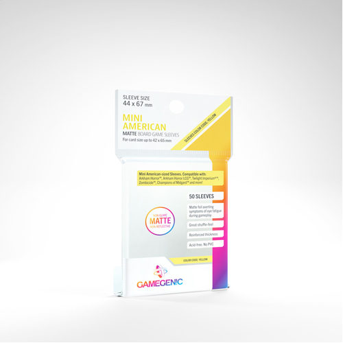 Gamegenic MATTE Mini American-Sized Sleeves 44 X 67mm (50 Ct.)