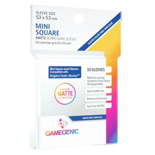 Gamegenic MATTE Mini Square-Sized Sleeves: 53 x 53 mm (50 Ct.)