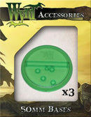 Wyrd green translucent bases 50mm