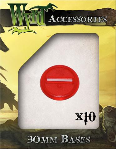 Wyrd red translucent bases 30mm