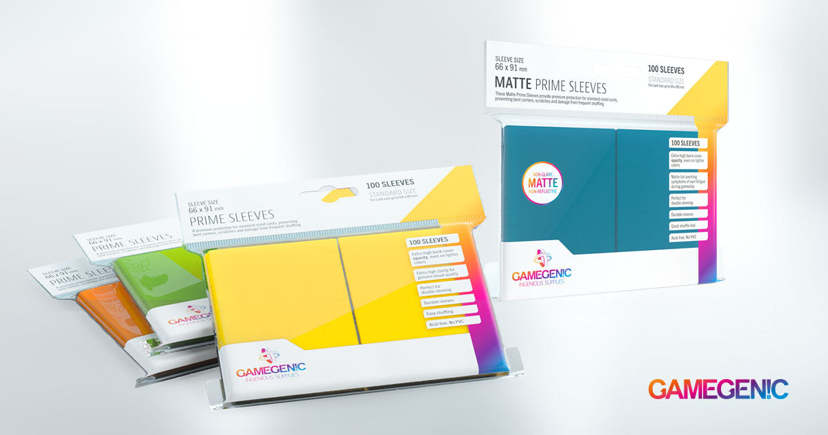 Gamegenic MATTE Prime Sleeves (Multiple Colours): 66 x 91 mm (100 Ct.)