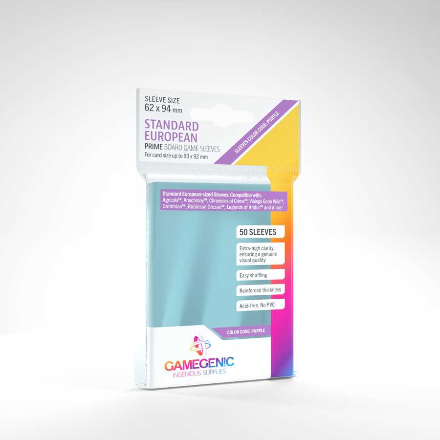 gamegenic prime standard european sized sleeves 62 x 94 mm