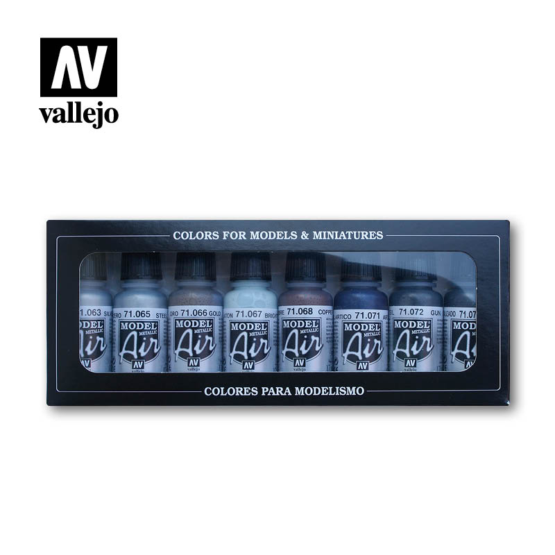 vallejo av vallejo model air set  metallic colors