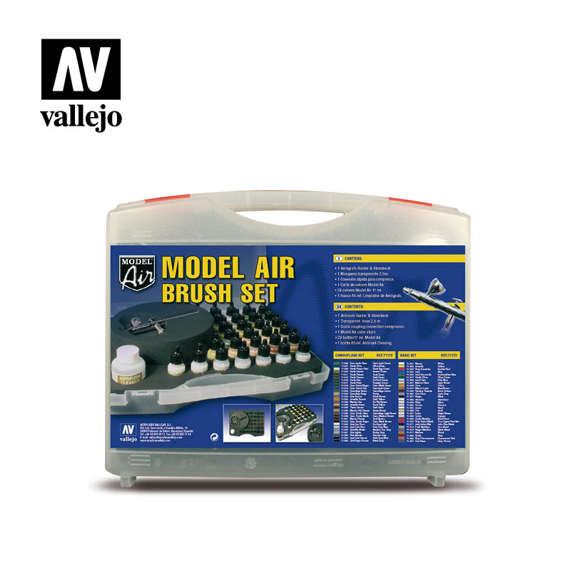 vallejo av vallejo model air  basic colours  airbrush set
