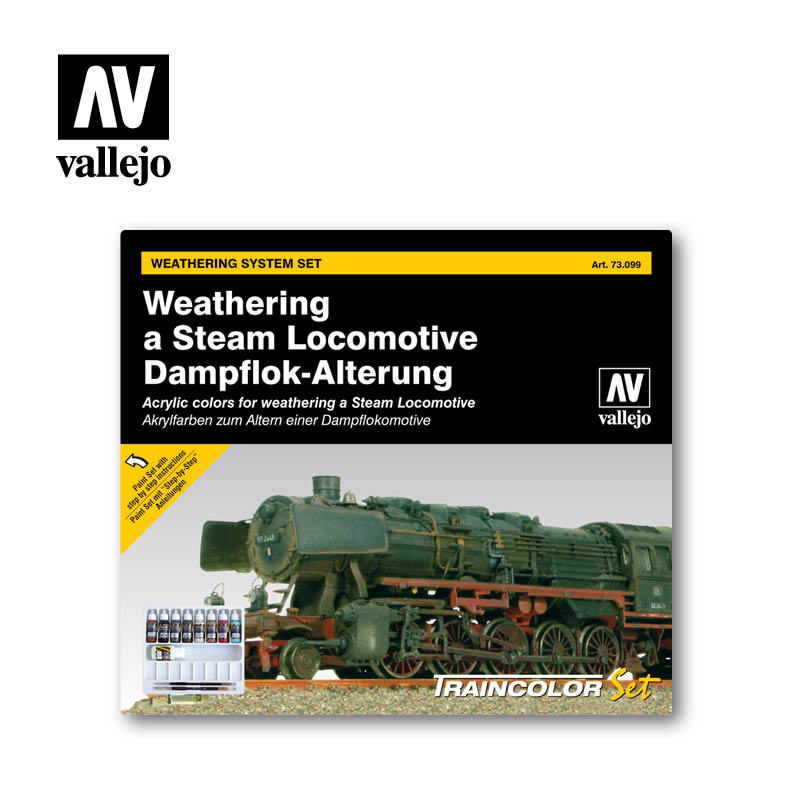 vallejo train color  steam engine weathering set